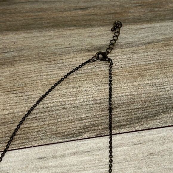 Butterfly Enamel Beaded Necklace Cooper Tone Purple/Pink Beaded/Rhinestone - Picture 7 of 7